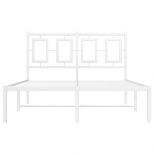 Sengeramme med sengegavl i metal - 120 x 190 cm, hvid