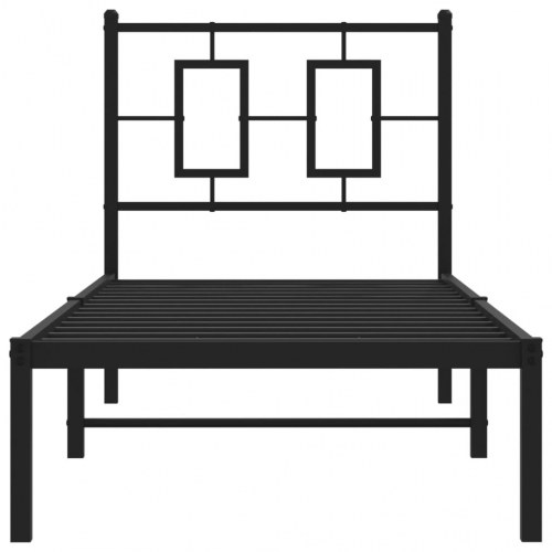 Sengeramme med sengegavl 80x200 cm metal sort