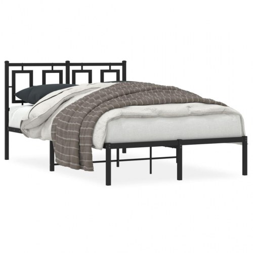 Sengeramme med sengegavl 120 x 200 cm - sort