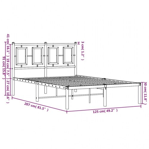 Sengeramme med sengegavl 120 x 200 cm - sort
