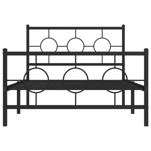 Sengeramme i metal med sengegavl og fodgærde - sort, 107 x 203 cm