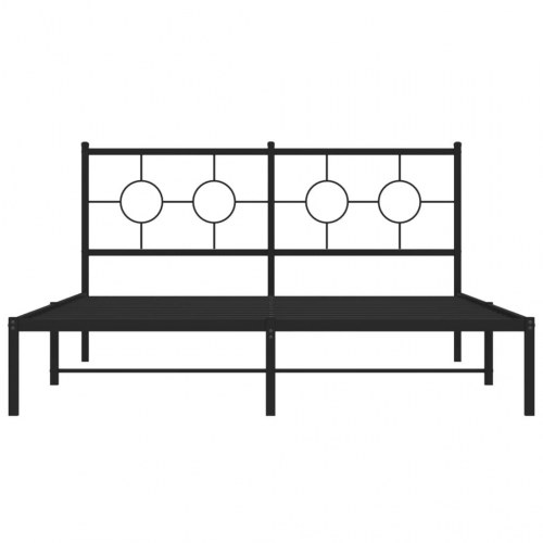 Sengeramme med sengegavl 150x200 cm metal sort