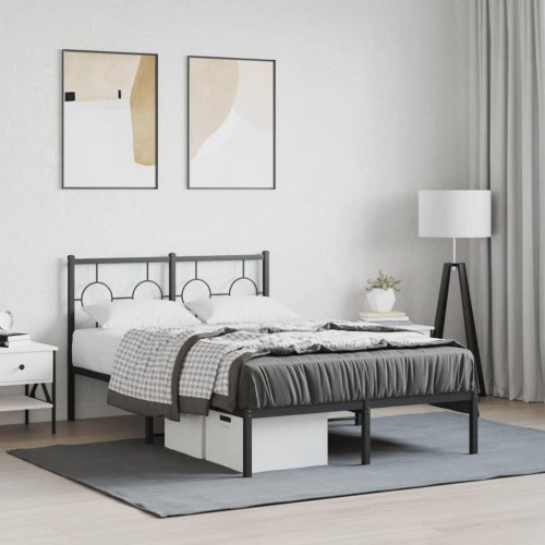 Sengeramme med sengegavl 120 x 190 cm - sort
