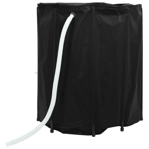 Sammenfoldelig vandtank med hane 1250 l - PVC, sort
