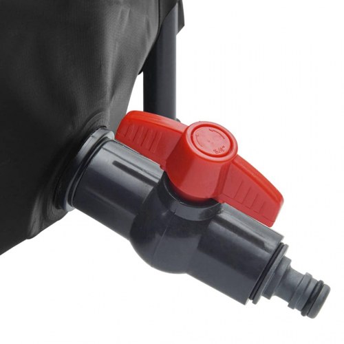 Sammenfoldelig vandtank med hane 1250 l - PVC, sort