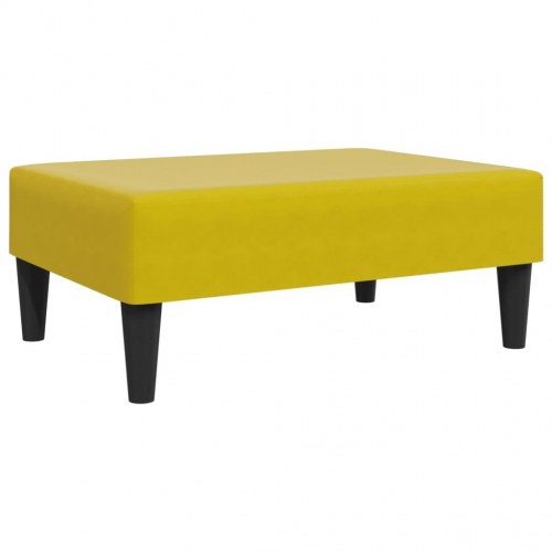 Sofasæt 2 dele med sovesofa, fodskammel og puder i velour gul