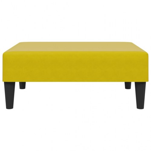 Sofasæt 2 dele med sovesofa, fodskammel og puder i velour gul