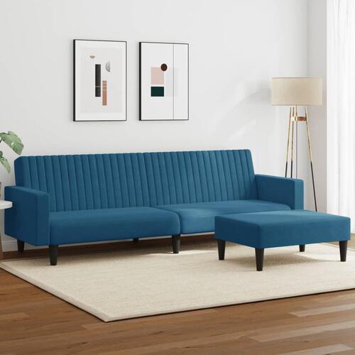 2 personers sofa velour blå