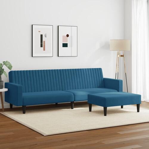 2 personers sofa velour blå