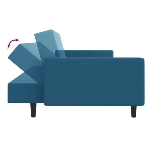 2 personers sofa velour blå
