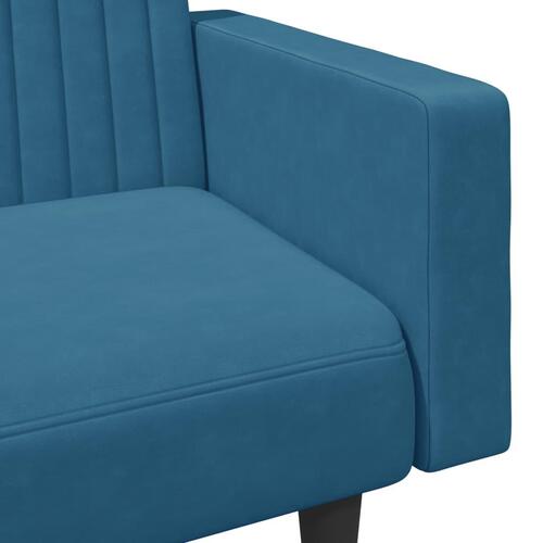2 personers sofa velour blå