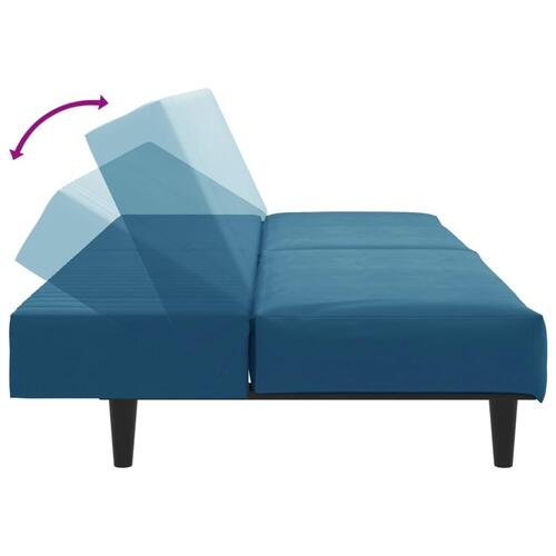 Sofasæt 2 dele velour blå