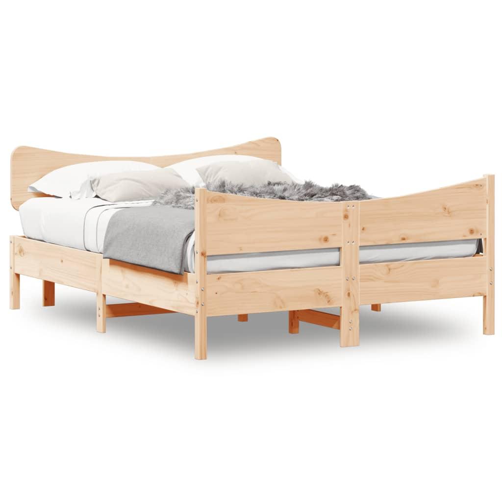 Sengeramme uden madras 160x200 cm massivt fyrretræ
