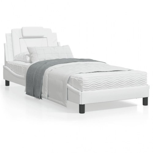 Sengeramme Viana 90 x 200 cm i kunstlæder uden madras - hvid
