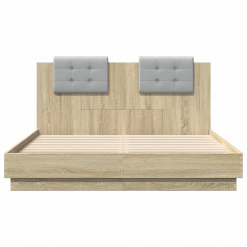 Sengeramme med sengegavl 140 x 200 cm - sonoma-eg