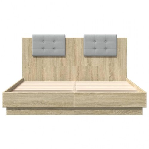 Sengeramme med sengegavl 150 x 200 cm - sonoma-eg