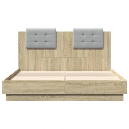 Sengeramme med sengegavl 135x190 cm - sonoma-eg
