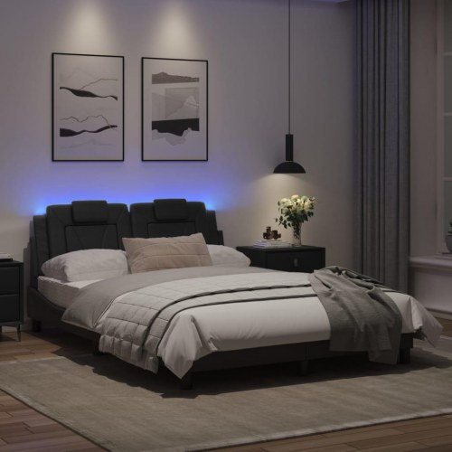 Sengeramme med LED Viana uden madras 120 x 200 cm - sort