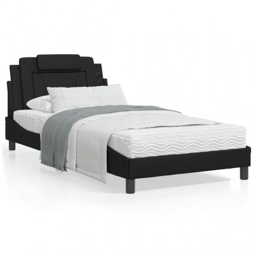 Sengeramme Viana med LED uden madras - sort, 100 x 200 cm