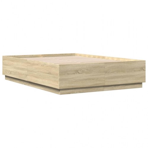 Sengeramme med LED-lys 150 x 200 cm - sonoma-eg