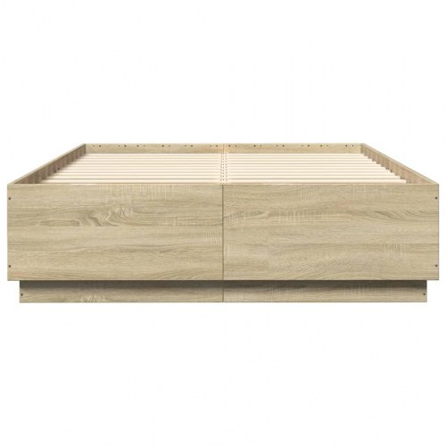Sengeramme med LED-lys 150 x 200 cm - sonoma-eg
