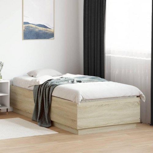 Sengeramme med LED-lys 100 x 200 cm - sonoma-eg