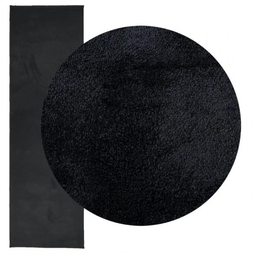 Gulvtæppe OVIEDO 80x250 cm kort luv sort