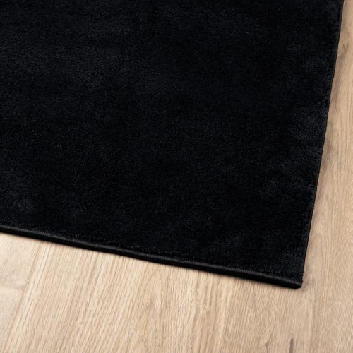 Gulvtæppe OVIEDO 160x160 cm kort luv sort