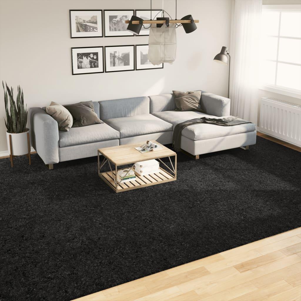Gulvtæppe OVIEDO 300x400 cm kort luv sort