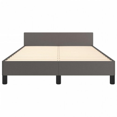 Sengeramme med gavl 120 x 190 cm i kunstlæder - grå