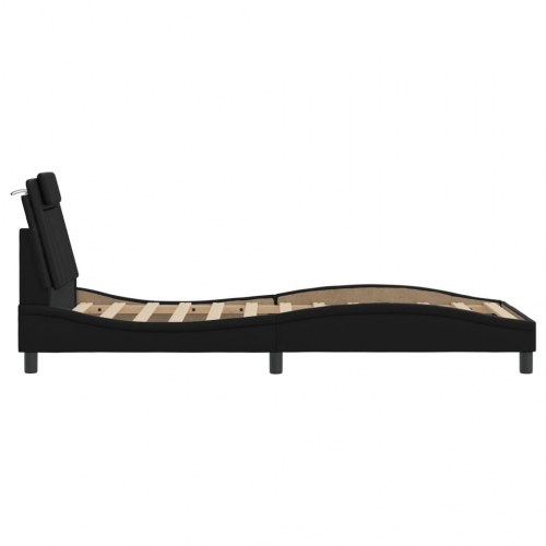 Sengeramme Viana med LED 80 x 200 cm - sort