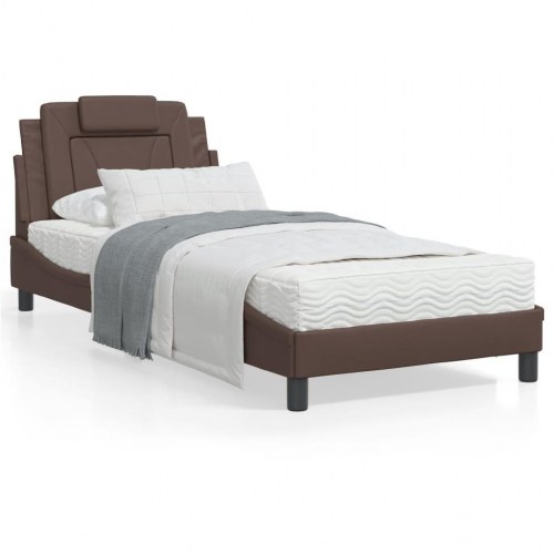 Sengeramme Viana med LED uden madras 80 x 200 cm - brun