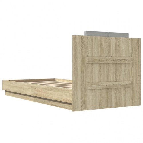 Sengeramme med sengegavl 100 x 200 cm - sonoma-eg