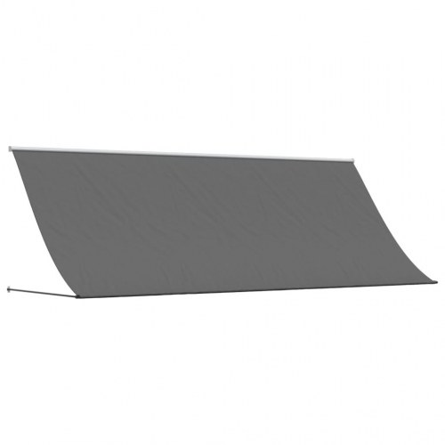 Markise 400x150 cm sammenrullelig stof og stål antracitgrå