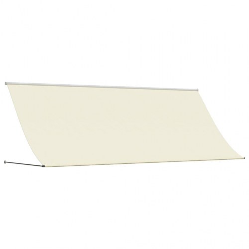 Sammenrullelig markise 400 × 150 cm - cremefarvet stof, stålramme