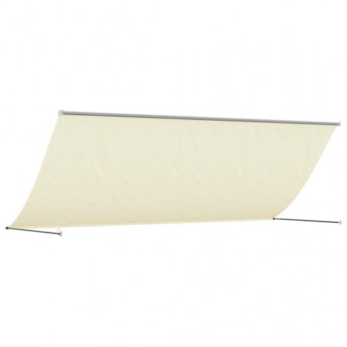 Sammenrullelig markise 400 × 150 cm - cremefarvet stof, stålramme