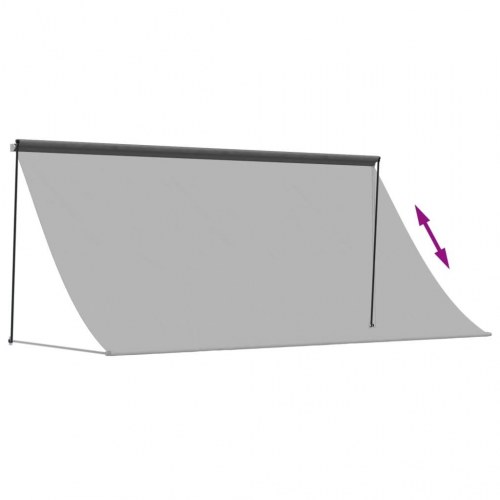 Sammenrullelig markise 300 × 150 cm - stof og stål, antracitgrå
