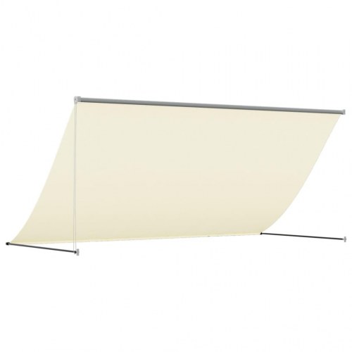 Sammenrullelig markise 300 × 150 cm - stof og stål, cremefarvet