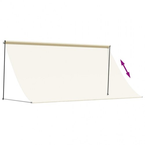 Sammenrullelig markise 300 × 150 cm - stof og stål, cremefarvet