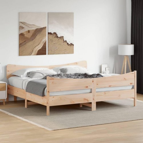 Sengeramme uden madras 180x200 cm massivt fyrretræ