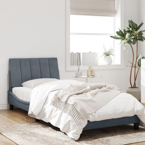 Sengeramme med LED uden madras 80 x 200 cm - mørkegrå