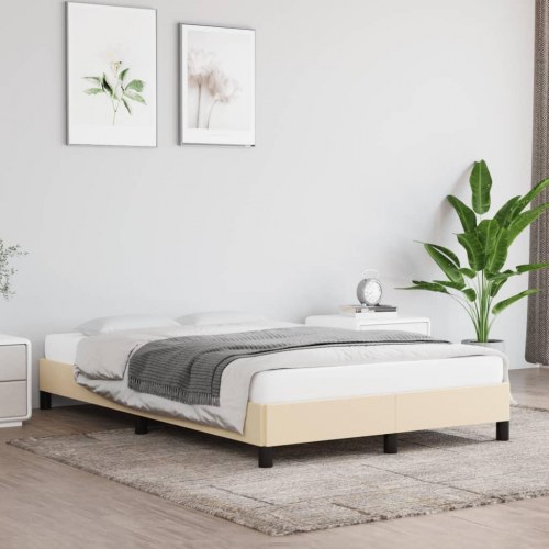 Sengeramme i stof - 120x190 cm, cremefarvet