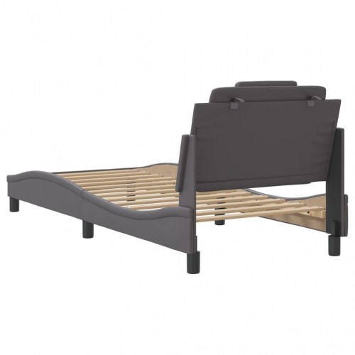 Sengeramme Viana 90 x 200 cm med hovedgærde - grå