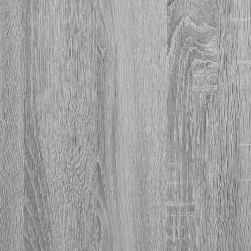 Sengeramme med sengegavl 140x200 cm konstrueret træ grå sonoma