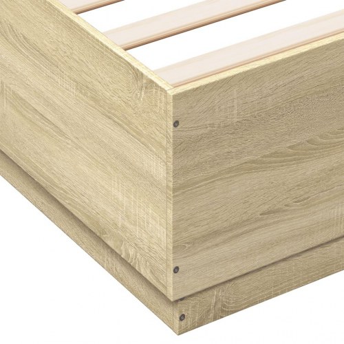 Sengestel 150×200 cm i konstrueret træ - sonoma-eg