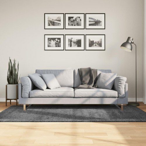 Gulvtæppe OVIEDO 100x200 cm kort luv antracitgrå