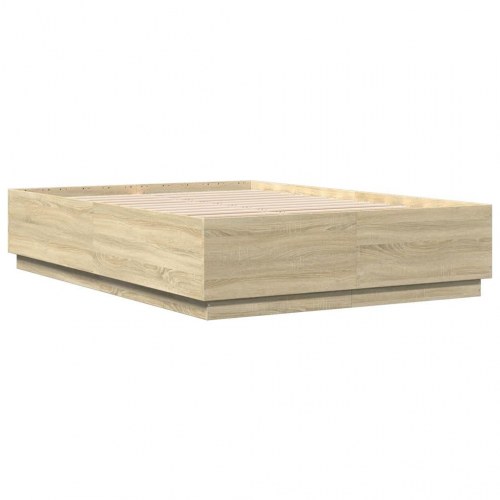 Sengeramme med LED-lys 120 x 200 cm - sonoma-eg