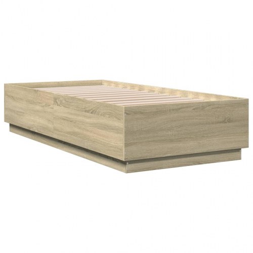 Sengeramme med LED-lys 90 x 200 cm - sonoma-eg