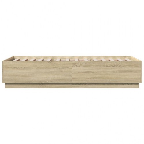 Sengeramme med LED-lys 90 x 200 cm - sonoma-eg