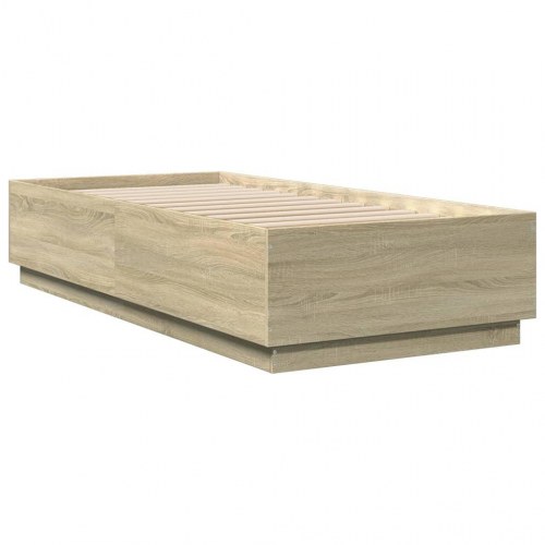 Sengeramme med LED-lys 90 x 200 cm - sonoma-eg
